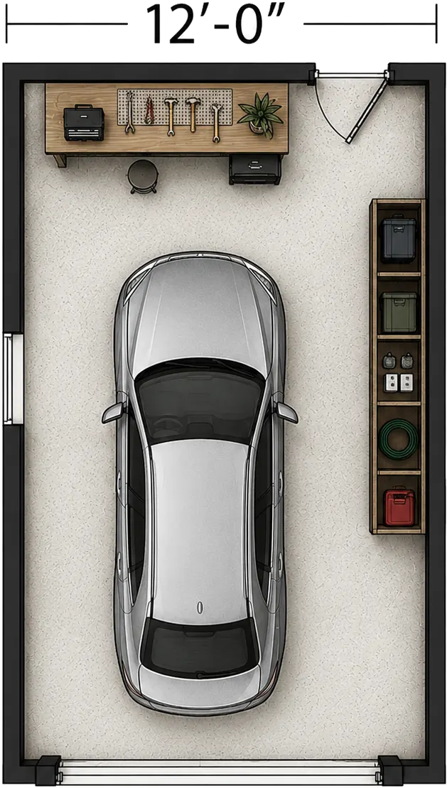 12 foot garage width
