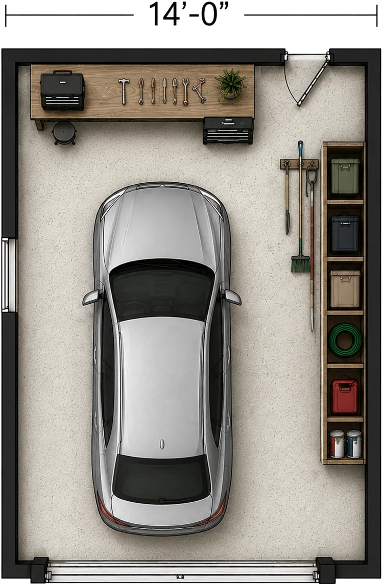 14 foot garage width