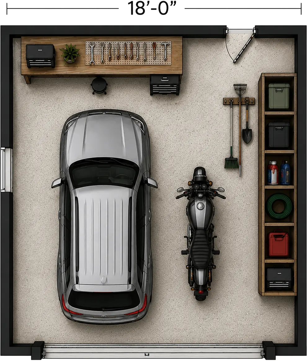 18 foot garage width