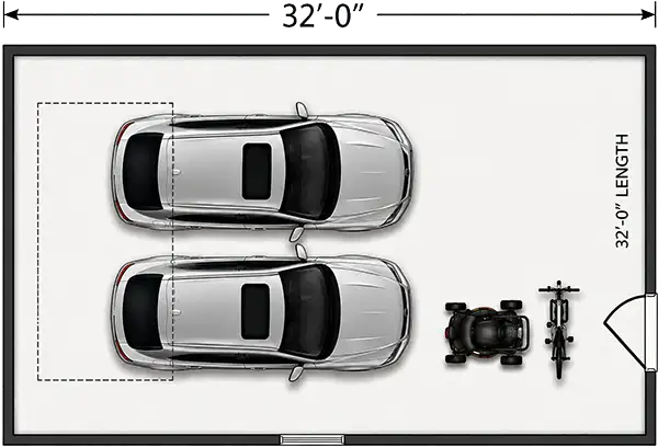 32 foot garage length
