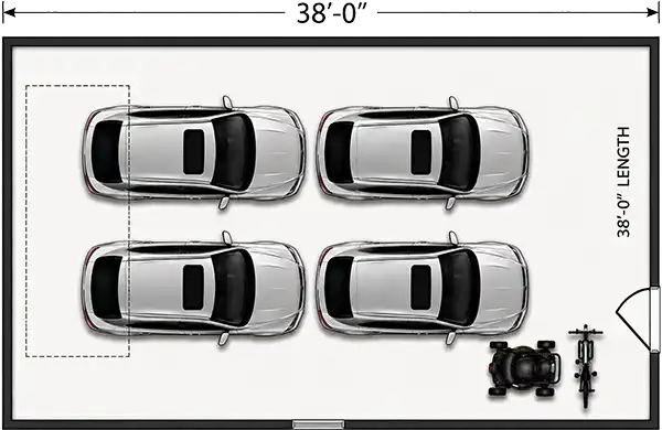 38 foot garage length